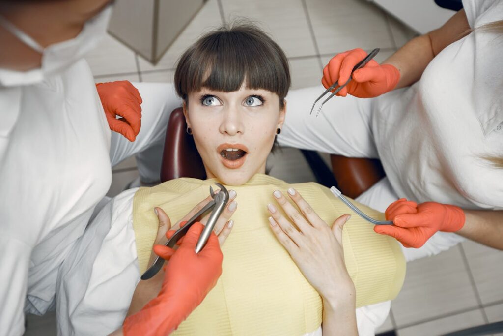 Beautiful Woman On Dentist Chair