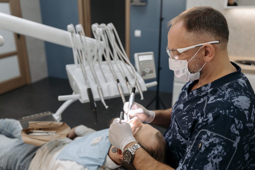 Dentist Checking a Patient's Teeth