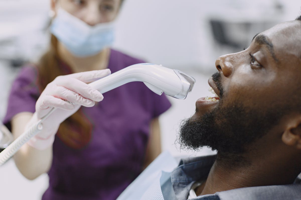 Man Having Dental Checkup